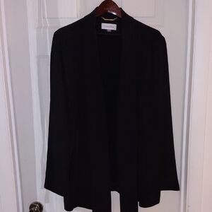 NWOT Calvin Klein Black Dress Jacket 2X Shawl Like Collar Open Front No Pockets